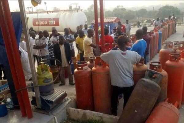 Queue at a cooking gas station