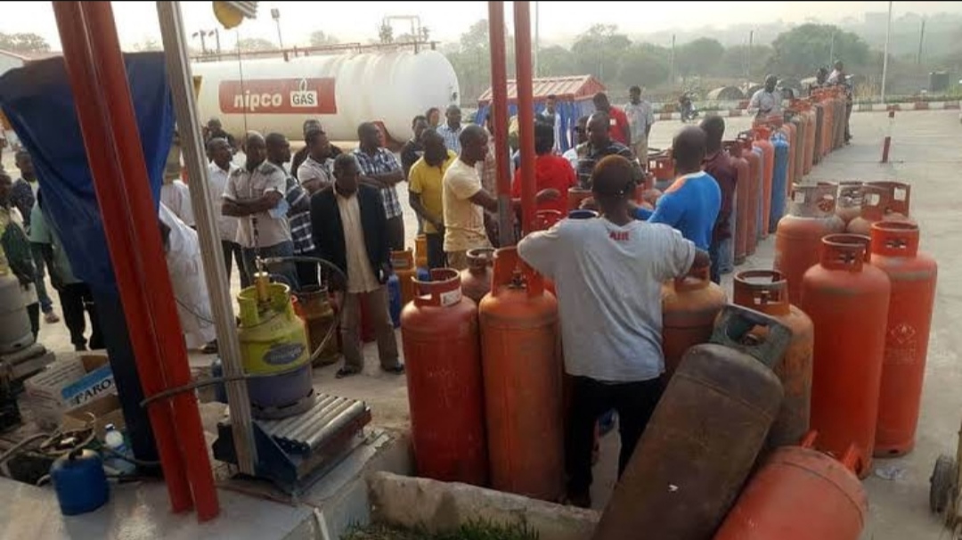 Queue at a cooking gas station